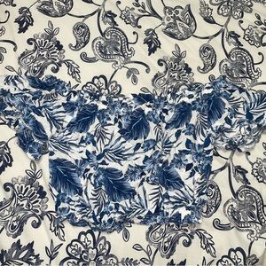 Ocean Drive Navy and White Floral Top